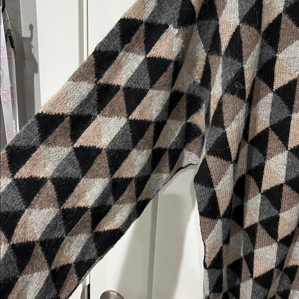 Hallet Alpaca Wool Geometric Patterned Sweater - … - image 2